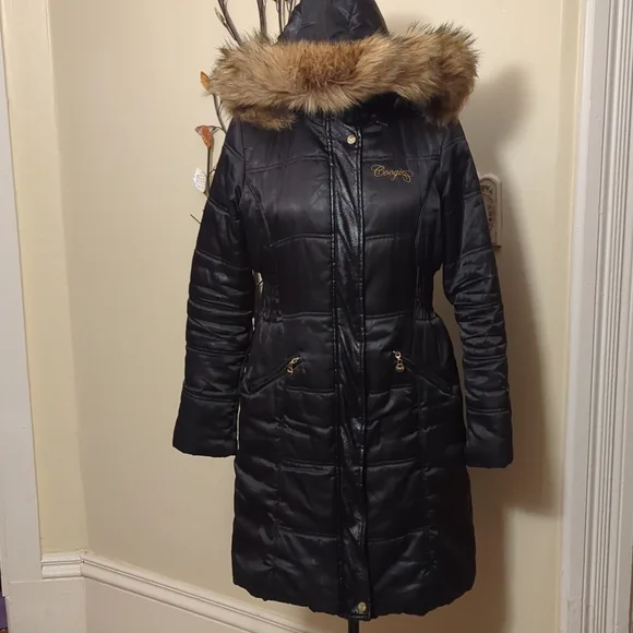 Vintage Coogi Puffer Jacket with Removable Faux Fur lined hood Size Medium - Picture 3 of 14